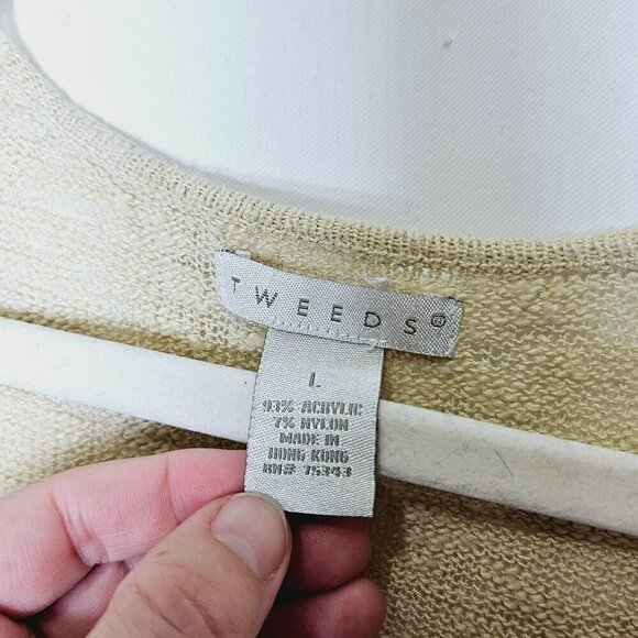 Tweeds Women's Beige Knit Sleeveless V-Neck Top L‎ - Picture 2 of 7